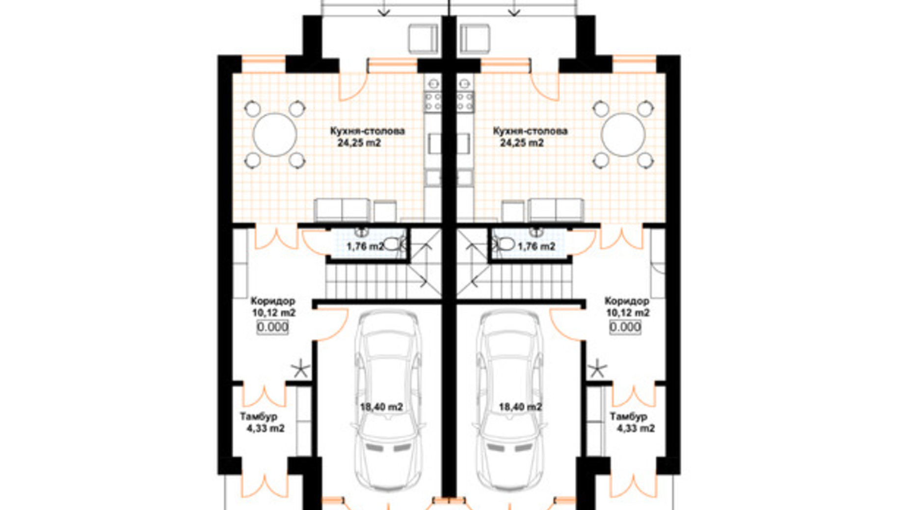 Планировка таунхауса в КГ Лищина 148 м², фото 575413