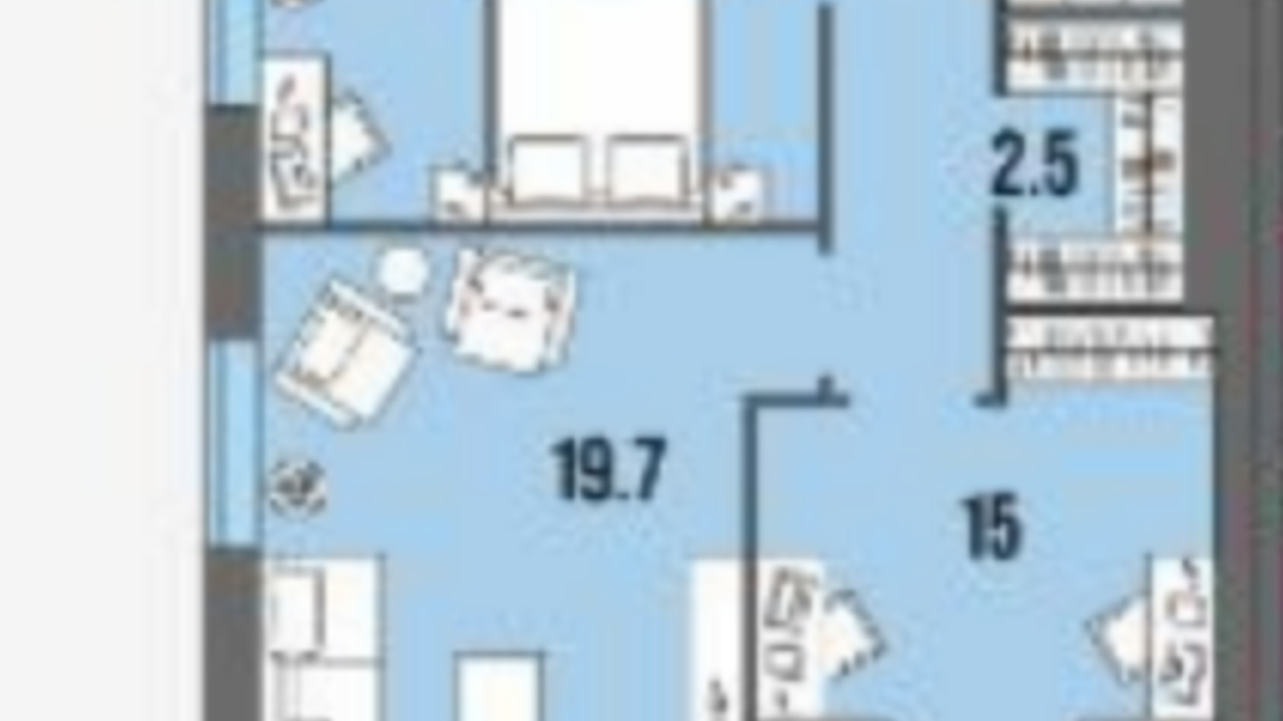 Планировка 3-комнатной квартиры в ЖК U Home 83.3 м², фото 575427