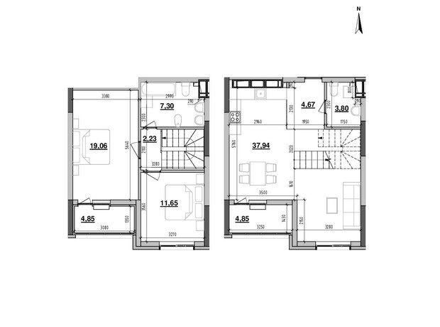 ЖК Maxima Residence: планировка 2-комнатной квартиры 96.35 м²