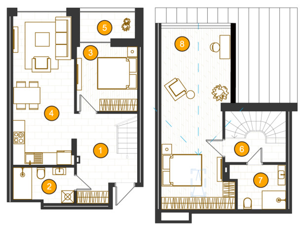 ЖК Royal Residence: планировка 2-комнатной квартиры 93.9 м²