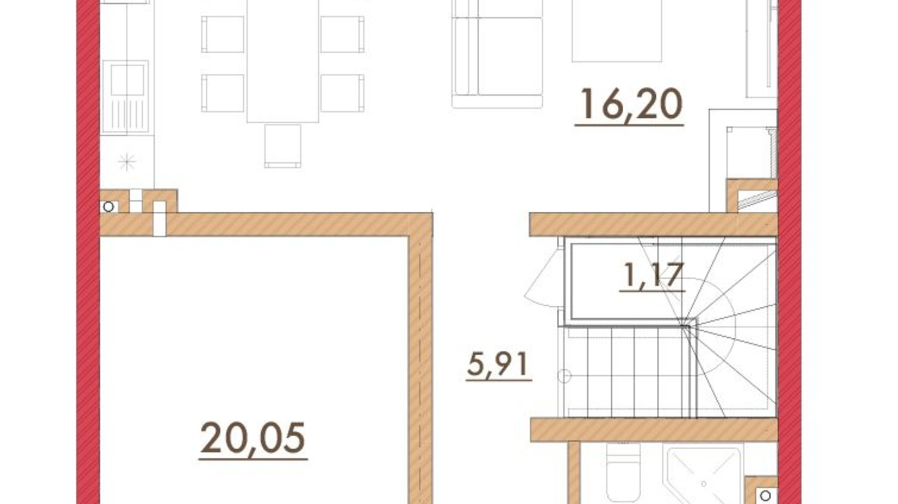 Планування таунхауса в Таунхаус Desna Residence-2 140 м², фото 576406