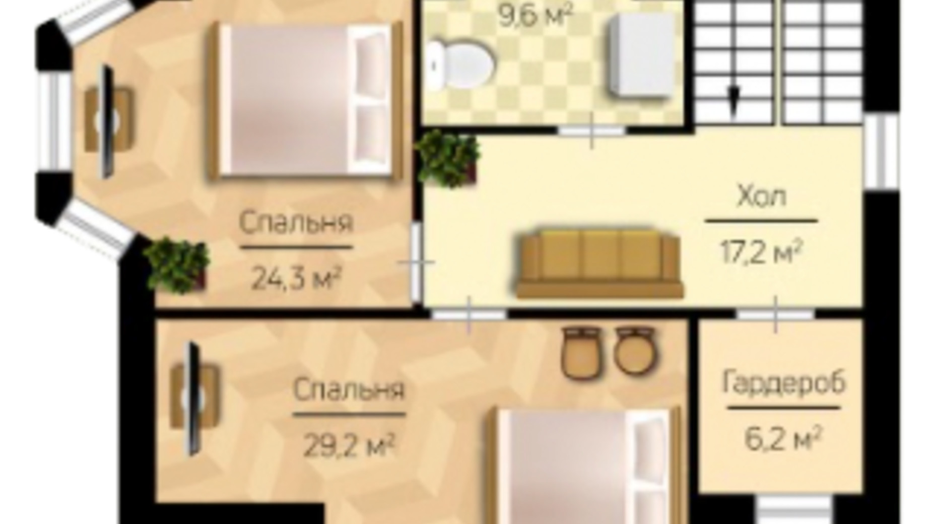 Планировка коттеджа в КГ Home Resort 169 м², фото 576548