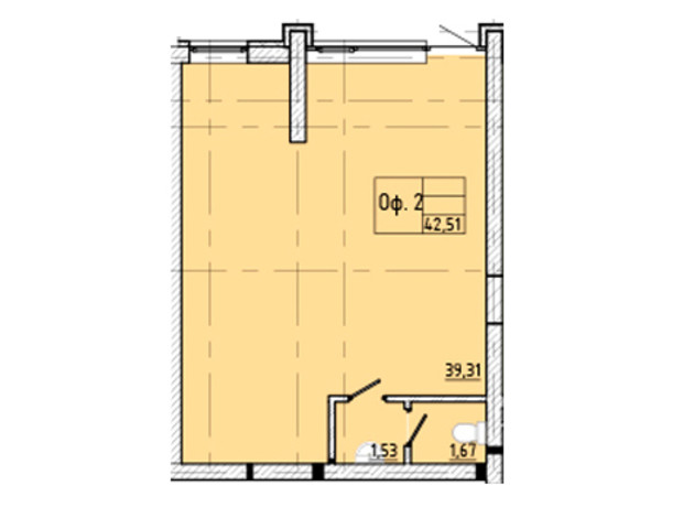 ЖК Modern: планування приміщення 42.16 м²