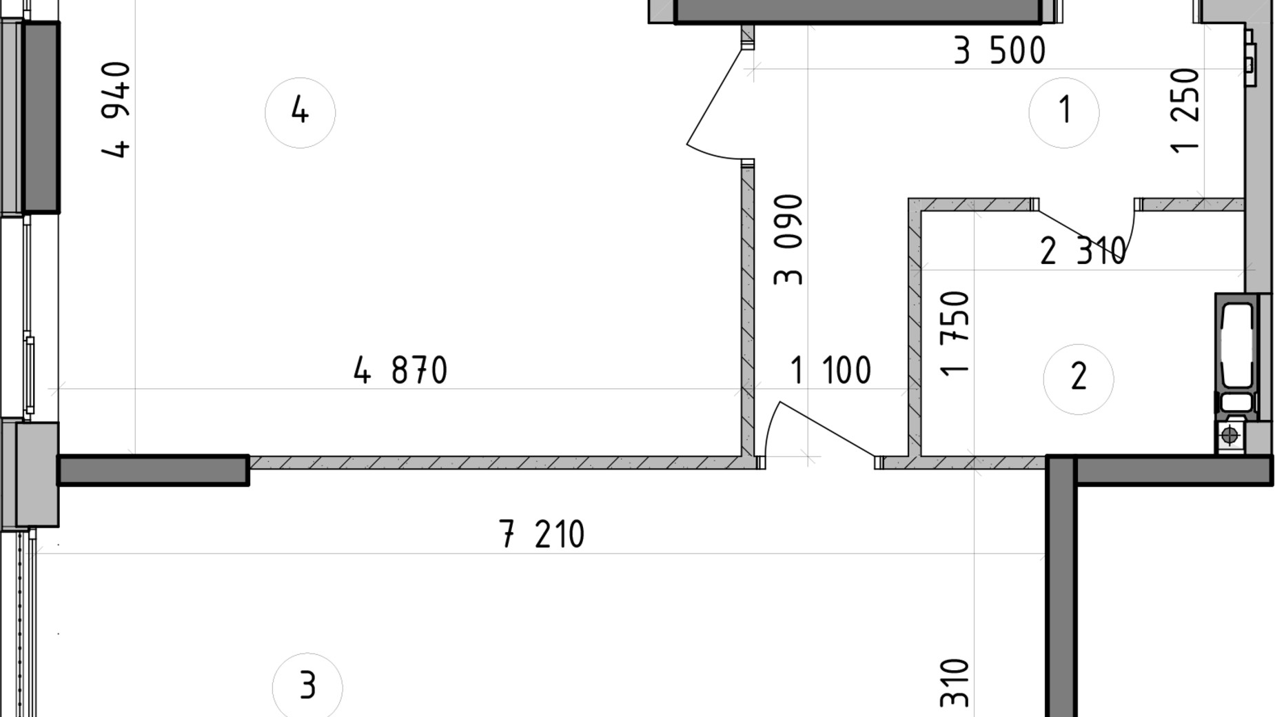 Планування 1-кімнатної квартири в ЖК Оптимісто 54.86 м², фото 576668