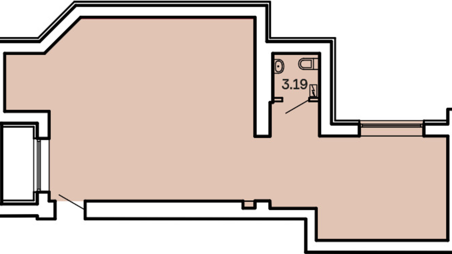 Планування приміщення в ЖК Kvartal 70.35 м², фото 576854