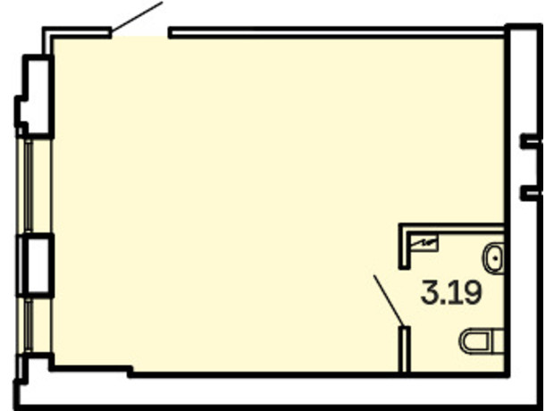 ЖК Kvartal: планировка помощения 35.15 м²