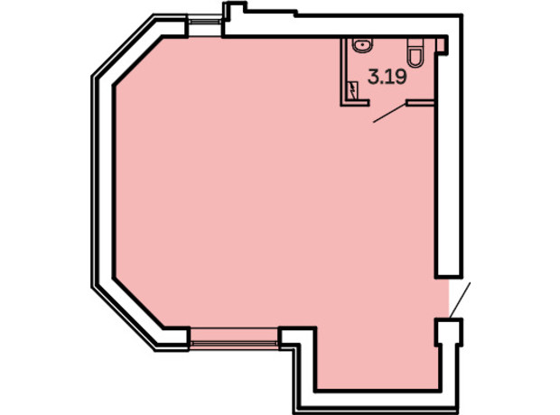 ЖК Kvartal: планування приміщення 55.74 м²