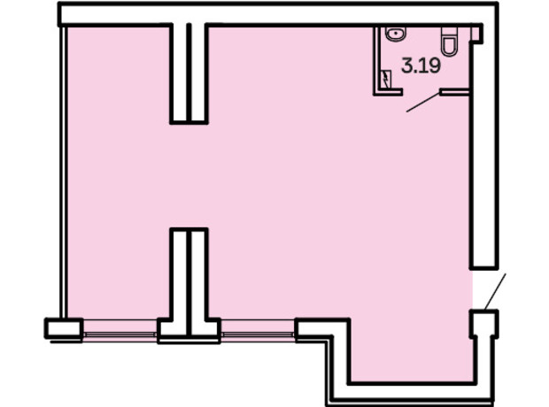 ЖК Kvartal: планировка помощения 66.22 м²