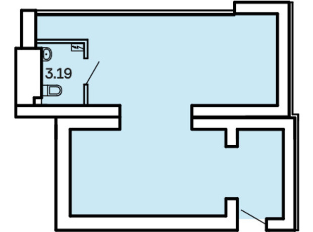 ЖК Kvartal: планировка помощения 49.63 м²