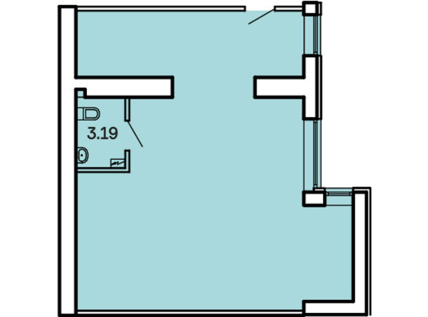 ЖК Kvartal: планировка помощения 64.23 м²