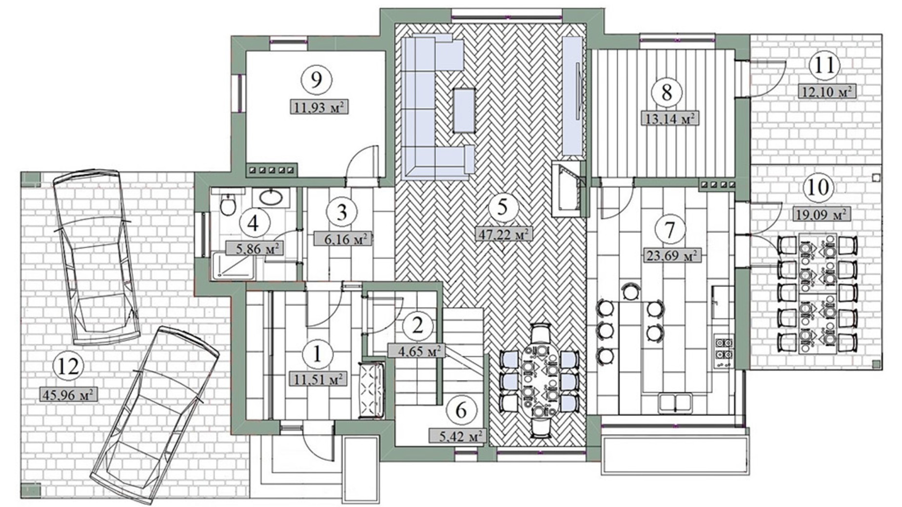 Планировка коттеджа в КГ Home Resort 274 м², фото 576994