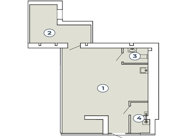 Клубний квартал Атмосфера: планування приміщення 61.72 м²