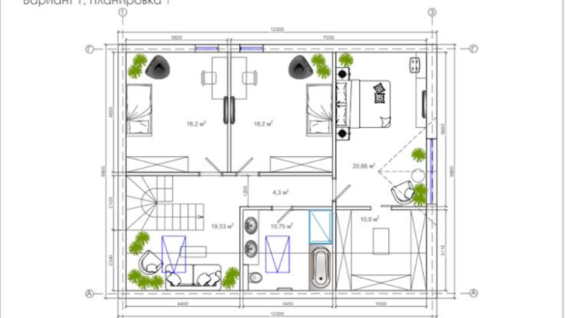 Планировка коттеджа в КГ Barvita 240 м², фото 577556