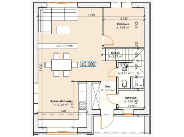 КГ Villa Lisova: планировка 4-комнатной квартиры 130 м²