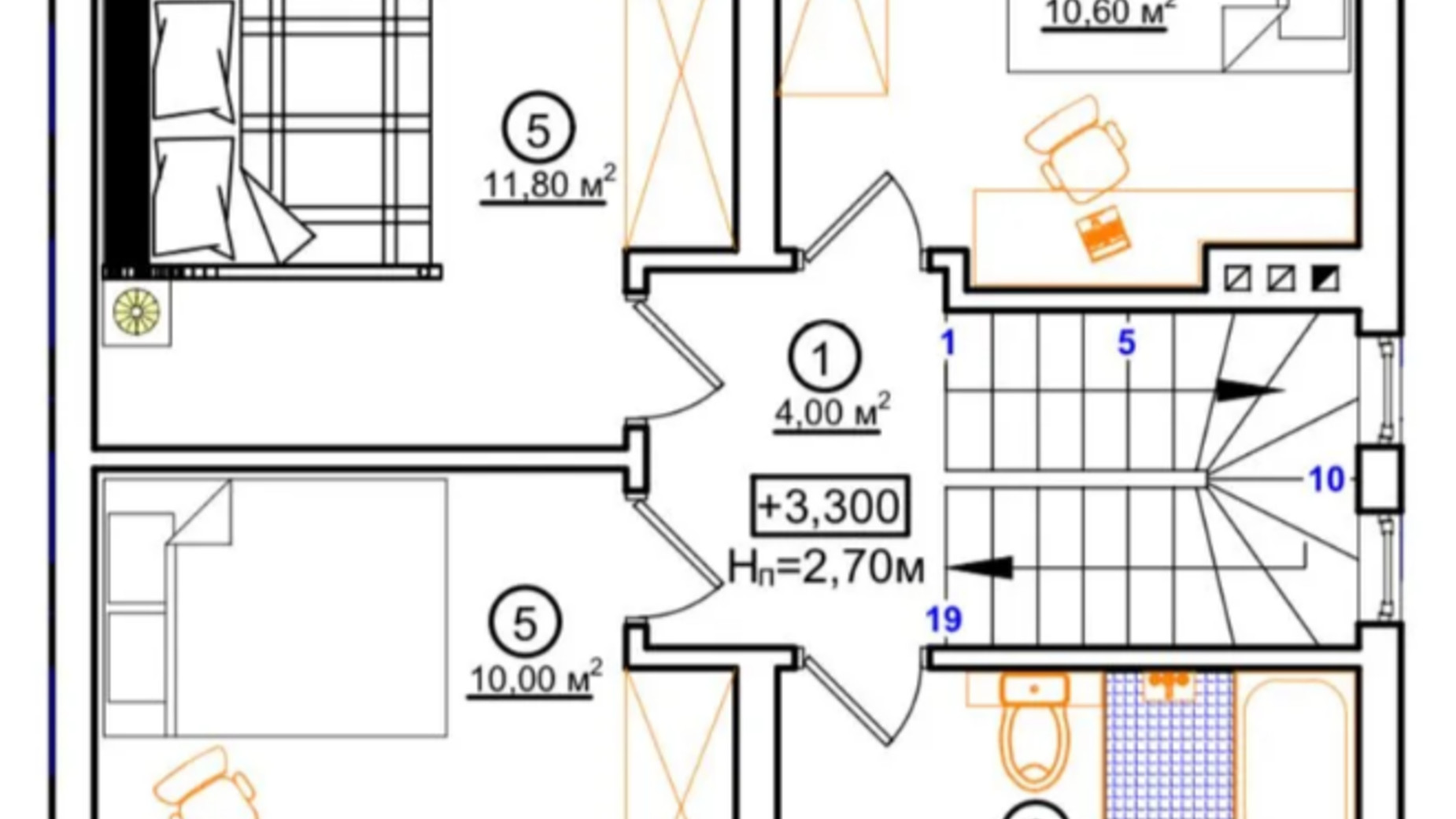 Планування таунхауса в Таунхаус Hygge 90 м², фото 578044