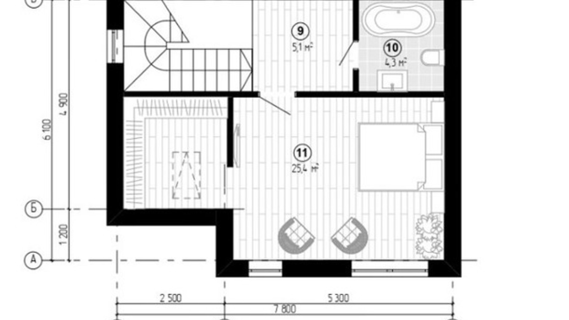 Планировка таунхауса в Таунхаус Козырная Семёрка 104.8 м², фото 578540