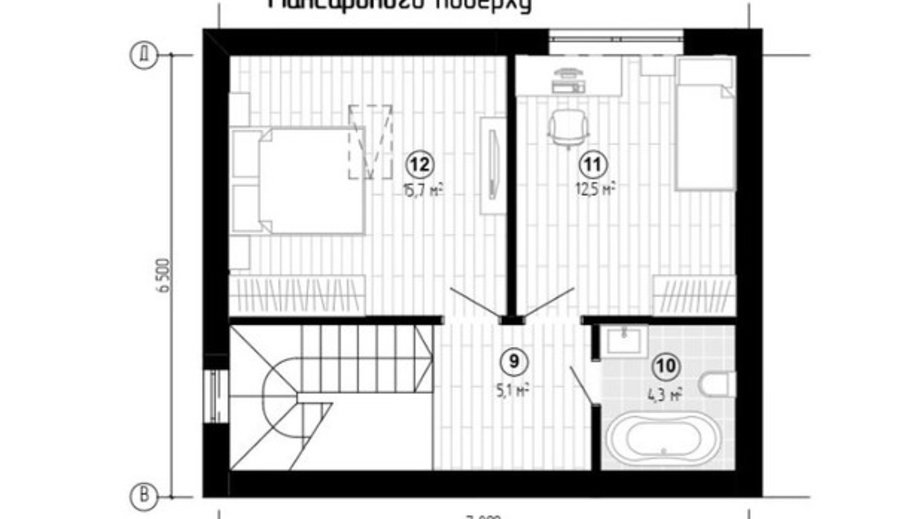Планировка таунхауса в Таунхаус Козырная Семёрка 111 м², фото 578547