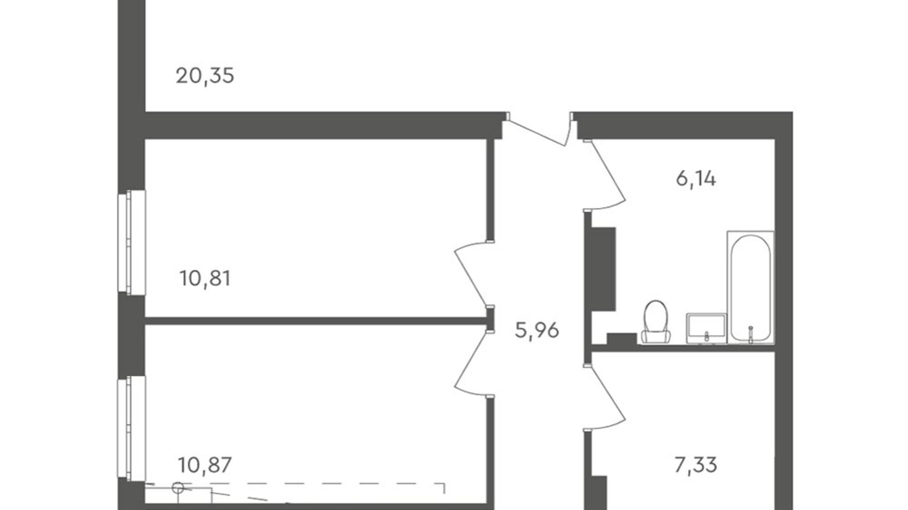 Планування багато­рівневої квартири в ЖК Scandia 72.54 м², фото 578662