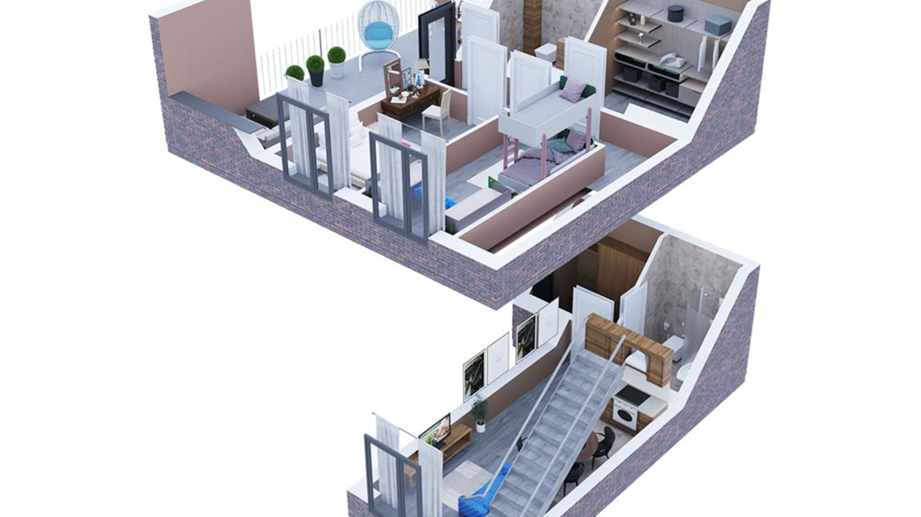 Планування багато­рівневої квартири в ЖК Scandia 72.54 м², фото 578665