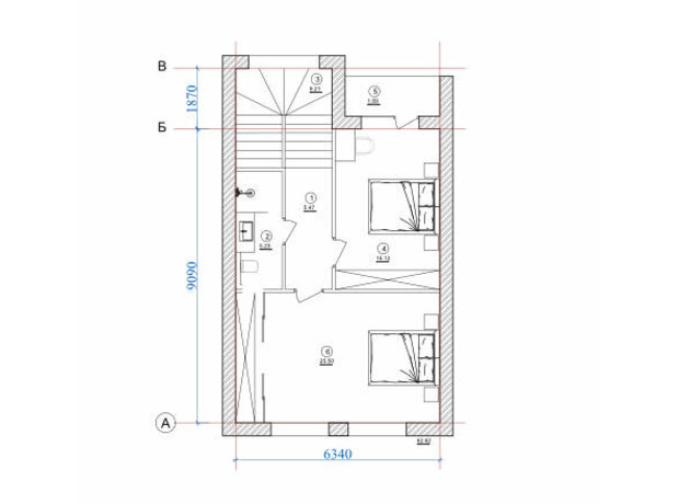 КГ Osocor House: планировка 3-комнатной квартиры 125 м²