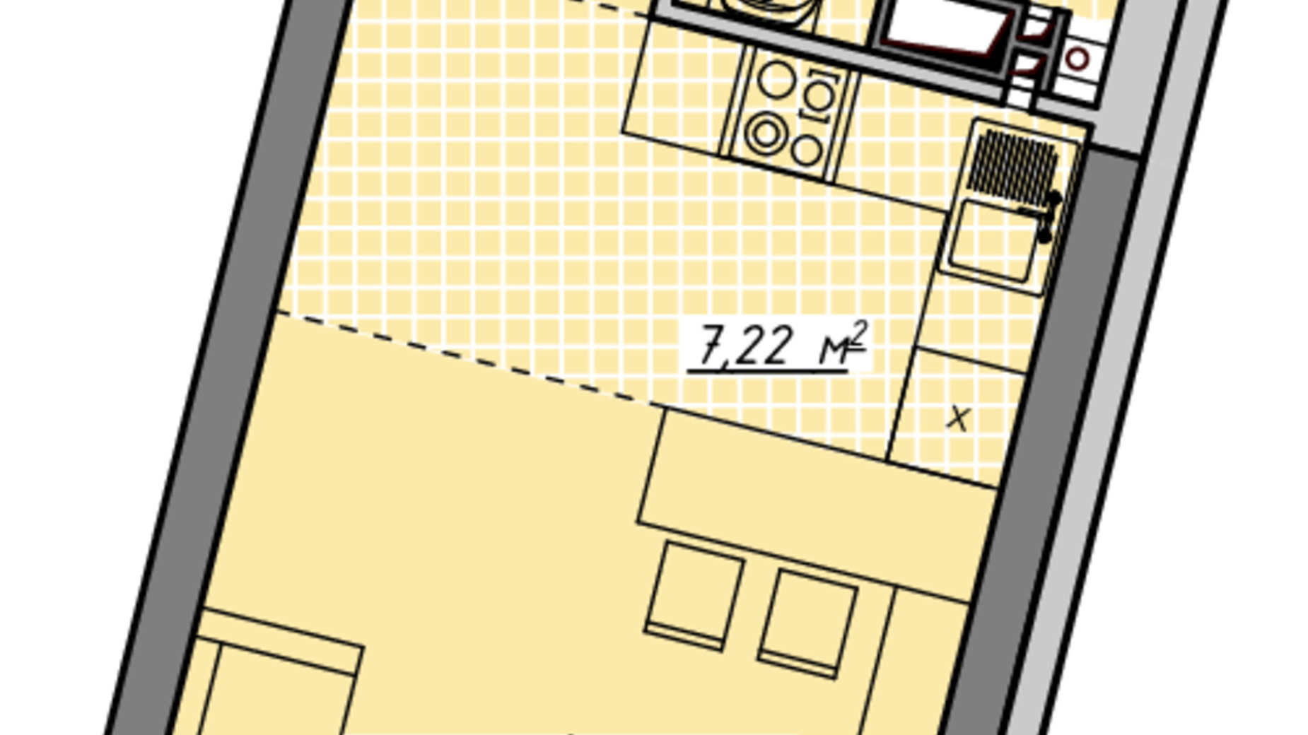 Планування 1-кімнатної квартири в ЖК Атмосфера 30.19 м², фото 579393