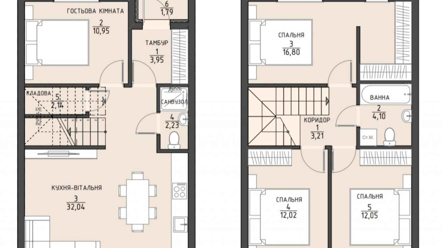 Планировка таунхауса в Таунхаус Great Home 106 м², фото 579863