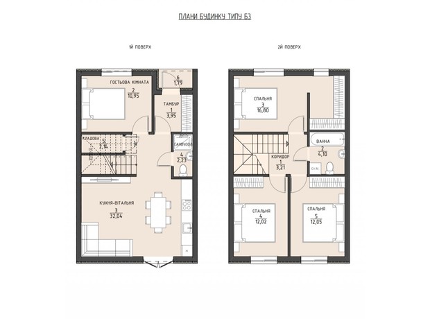 Таунхаус Great Home: планировка 4-комнатной квартиры 105 м²