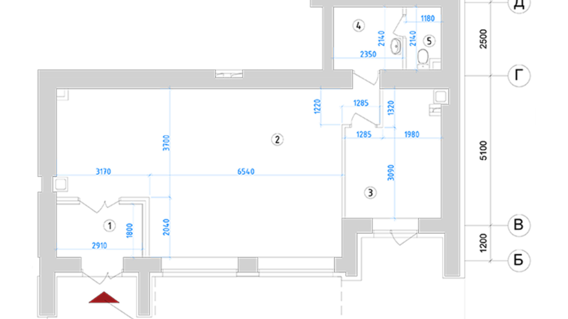 Планування торгової площі в ЖК Світанок 77.22 м², фото 579877