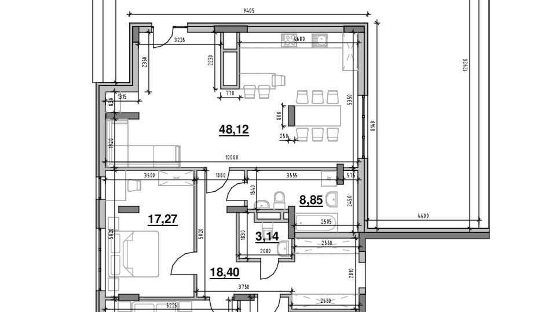 Планировка 3-комнатной квартиры в ЖК Америка 164.5 м², фото 580121