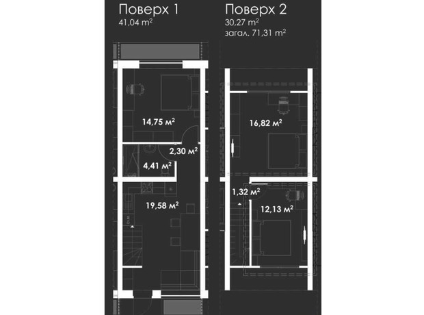 Таунхаус StarTHouse: планировка 3-комнатной квартиры 72 м²