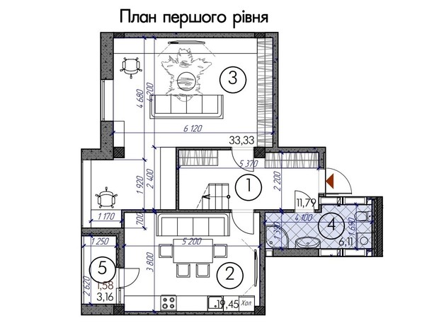 ЖК Саванна Сіті: планування 3-кімнатної квартири 137.89 м²