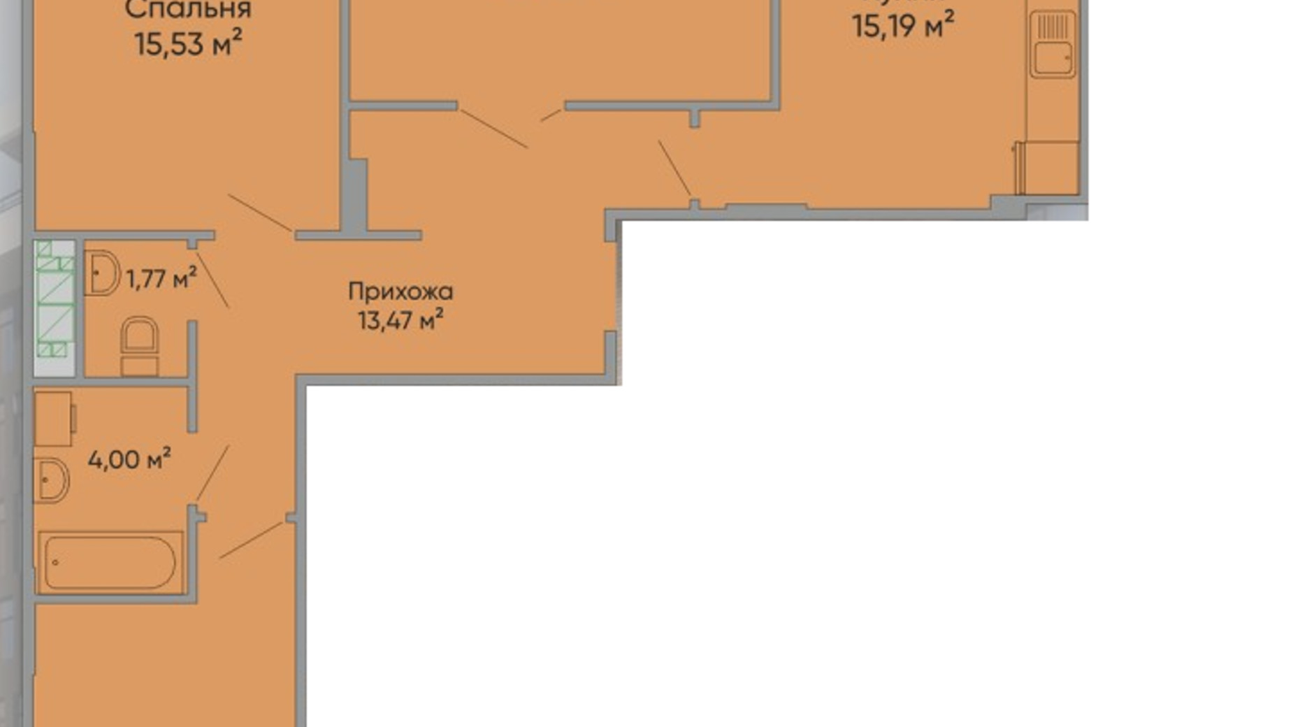 Планировка 3-комнатной квартиры в ЖК Централ Холл 100.6 м², фото 580906