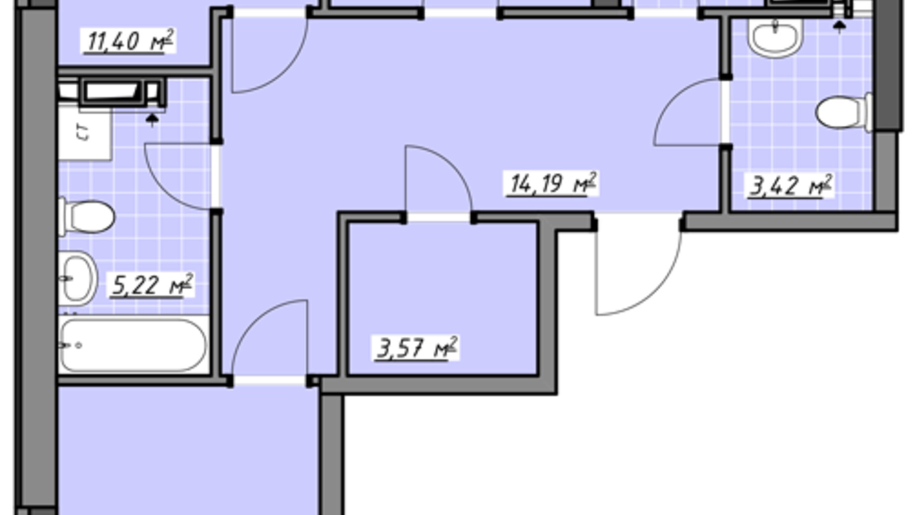 Планування 3-кімнатної квартири в ЖК Одеські традиції на Глушко 85 м², фото 580971