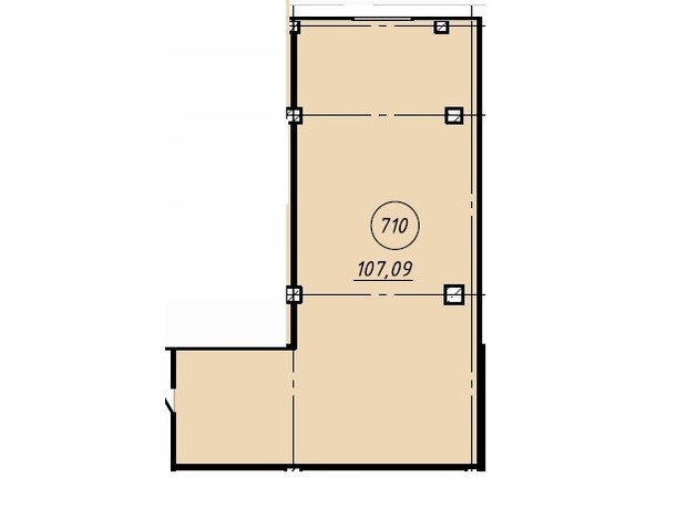 Офис-центр Business City: планировка помощения 107.09 м²