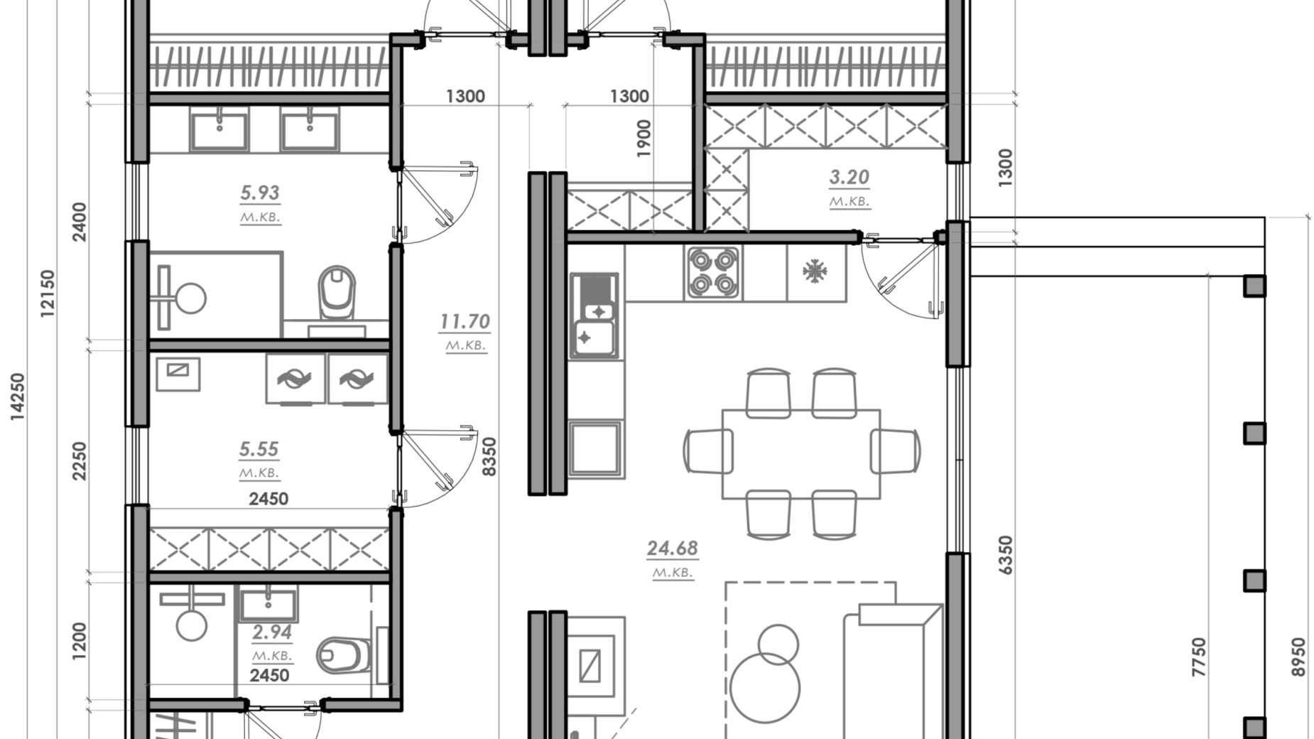 Планування котеджу в КМ Lagom Village 88 м², фото 581336