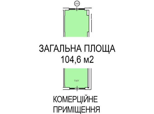 КБ Liberty Residence: планування приміщення 104.6 м²