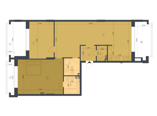 КБ Liberty Residence: планування 3-кімнатної квартири 151.9 м²