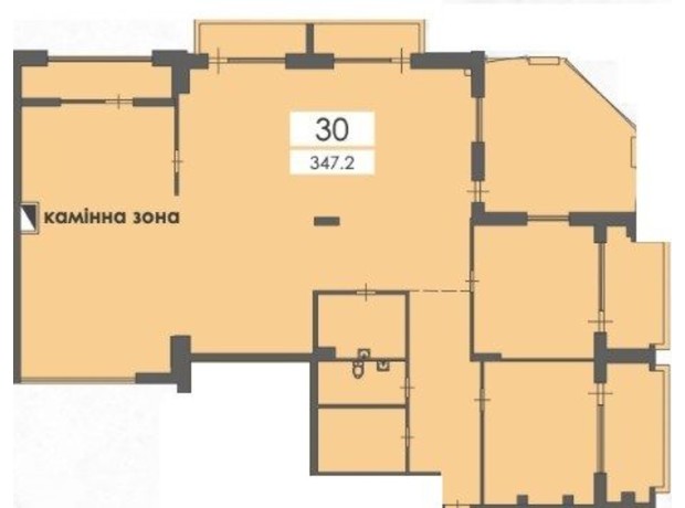 КБ Liberty Residence: планування 5-кімнатної квартири 347.2 м²