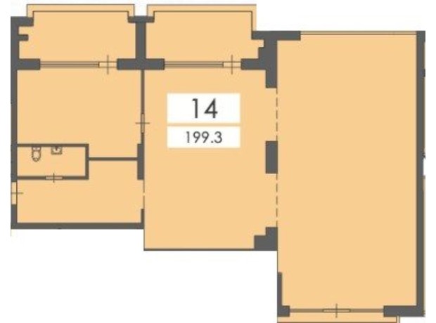 КД Liberty Residence: планировка 3-комнатной квартиры 199.3 м²