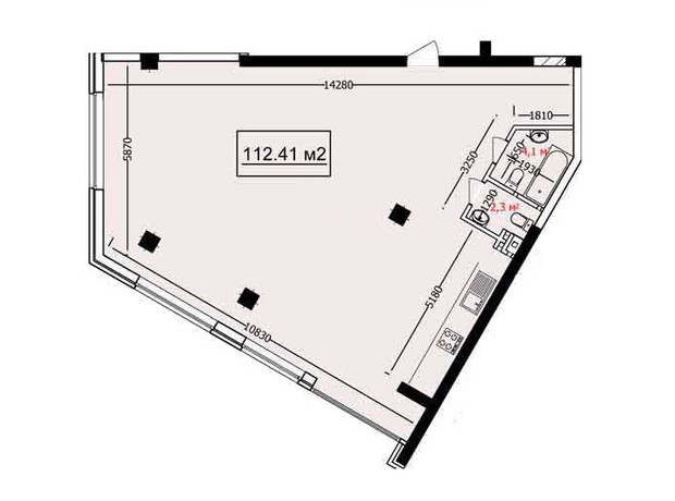 ЖК Курортный: свободная планировка квартиры 112.41 м²