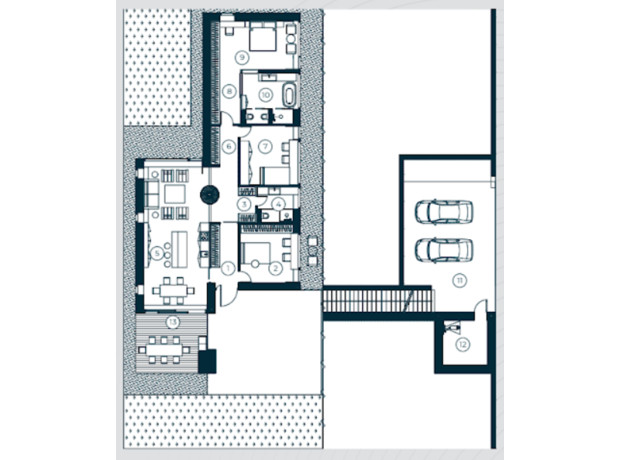 КМ Vlasne Misto: планування 3-кімнатної квартири 173 м²