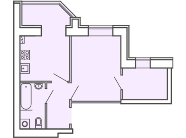 ЖК Kvartal: планировка 1-комнатной квартиры 35.9 м²