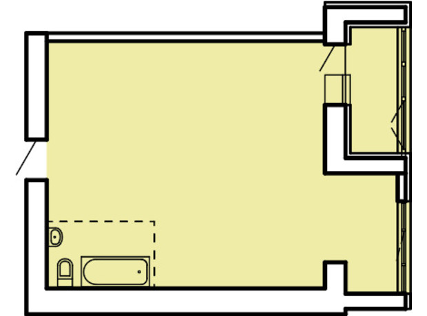 ЖК Kvartal: планировка 1-комнатной квартиры 51.35 м²