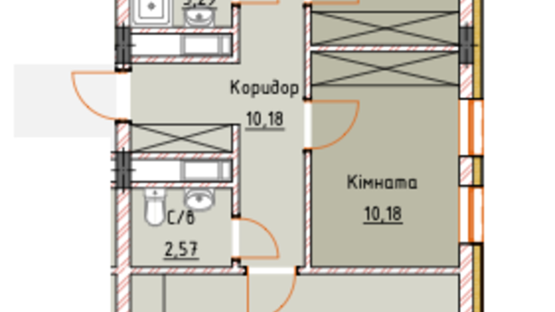 Планировка 3-комнатной квартиры в ЖК Royal Place 75.78 м², фото 583110