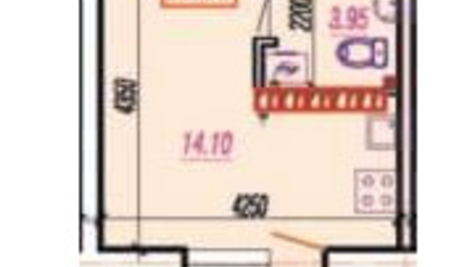Планування 1-кімнатної квартири в ЖК Будинок на Степовій 20.53 м², фото 584139