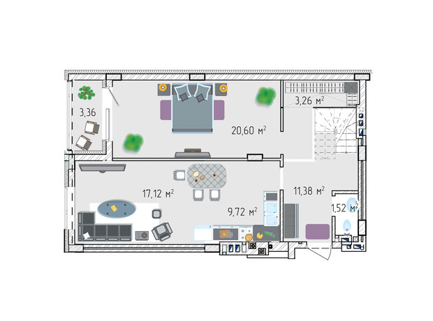 ЖК Лавандовый: планировка 4-комнатной квартиры 123.05 м²