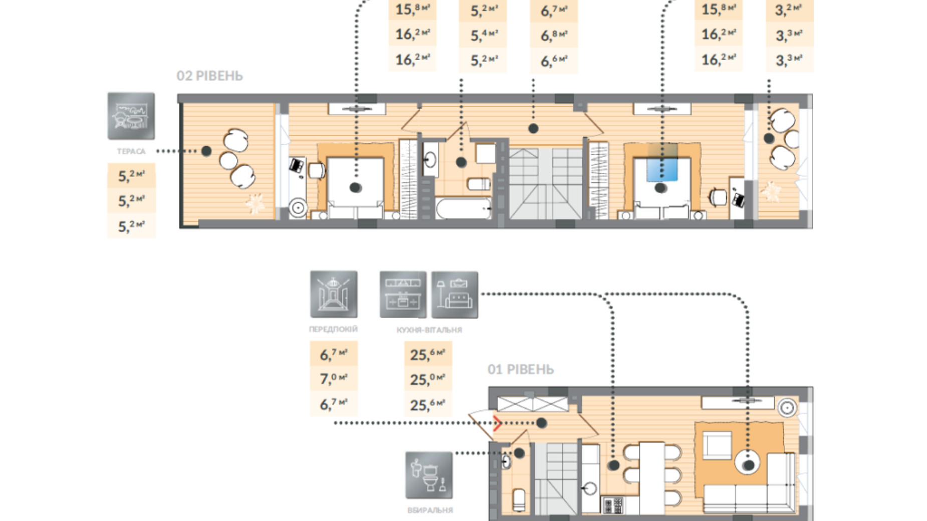 Планировка много­уровневой квартиры в ЖК Luxberry lakes & forest 89.3 м², фото 584450