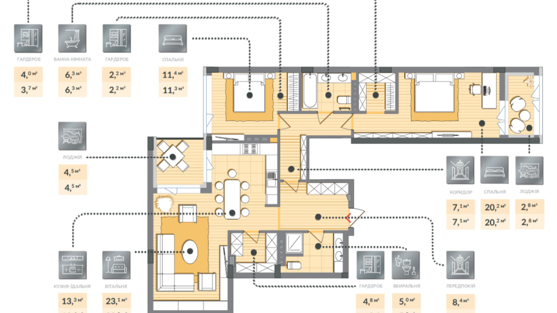 Планировка 3-комнатной квартиры в ЖК Luxberry lakes & forest 112.8 м², фото 584483