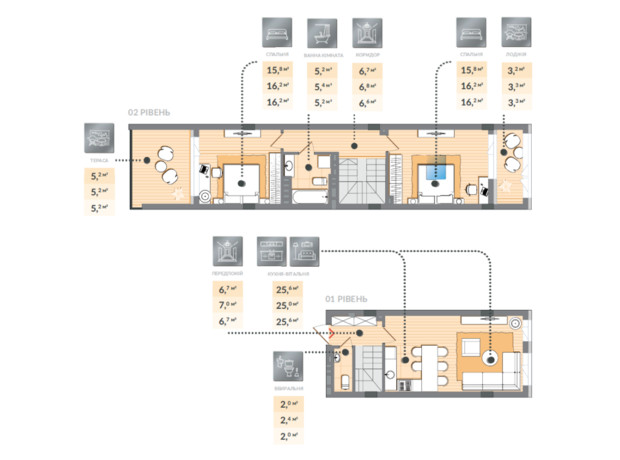 ЖК Luxberry lakes & forest: планування 2-кімнатної квартири 89.9 м²