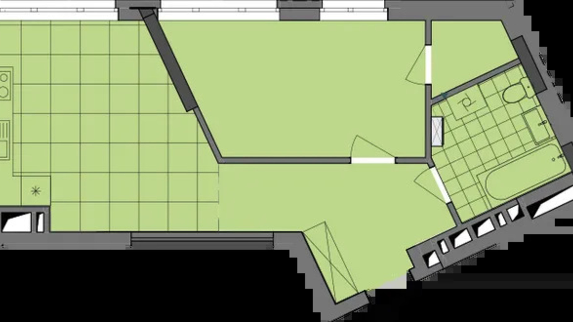 Планування 1-кімнатної квартири в ЖК Dibrova Park 47.59 м², фото 584832